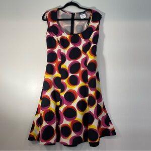 1999 Versus Versace wool patterned flare dress